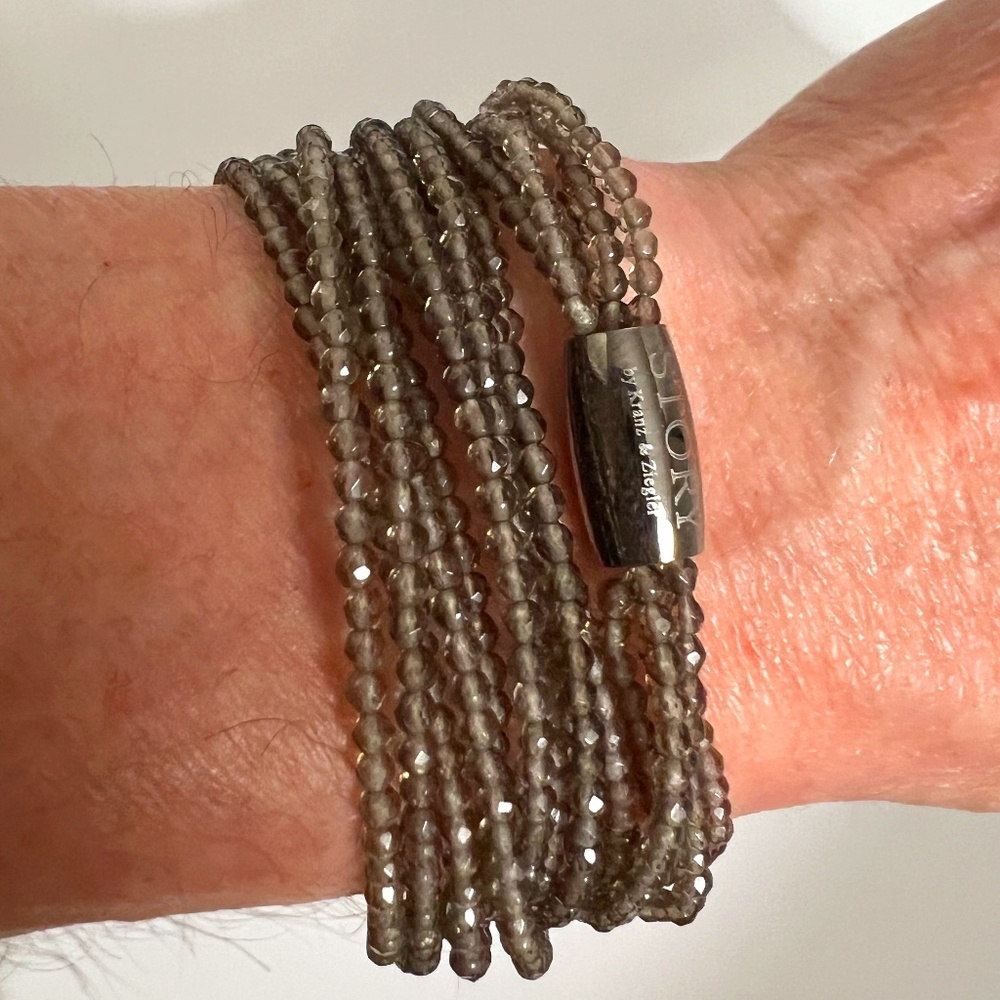 Story By Kranz & Ziegler Smokey Quartz Beaded Wrap Bracelet or Necklace